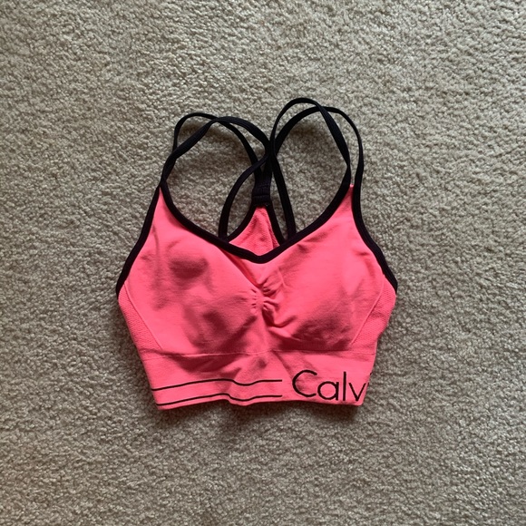 light pink calvin klein sports bra